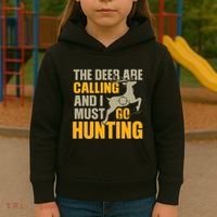 The Deer Are Calling So I Must Go Hunting Kids Hoodie thumb 3