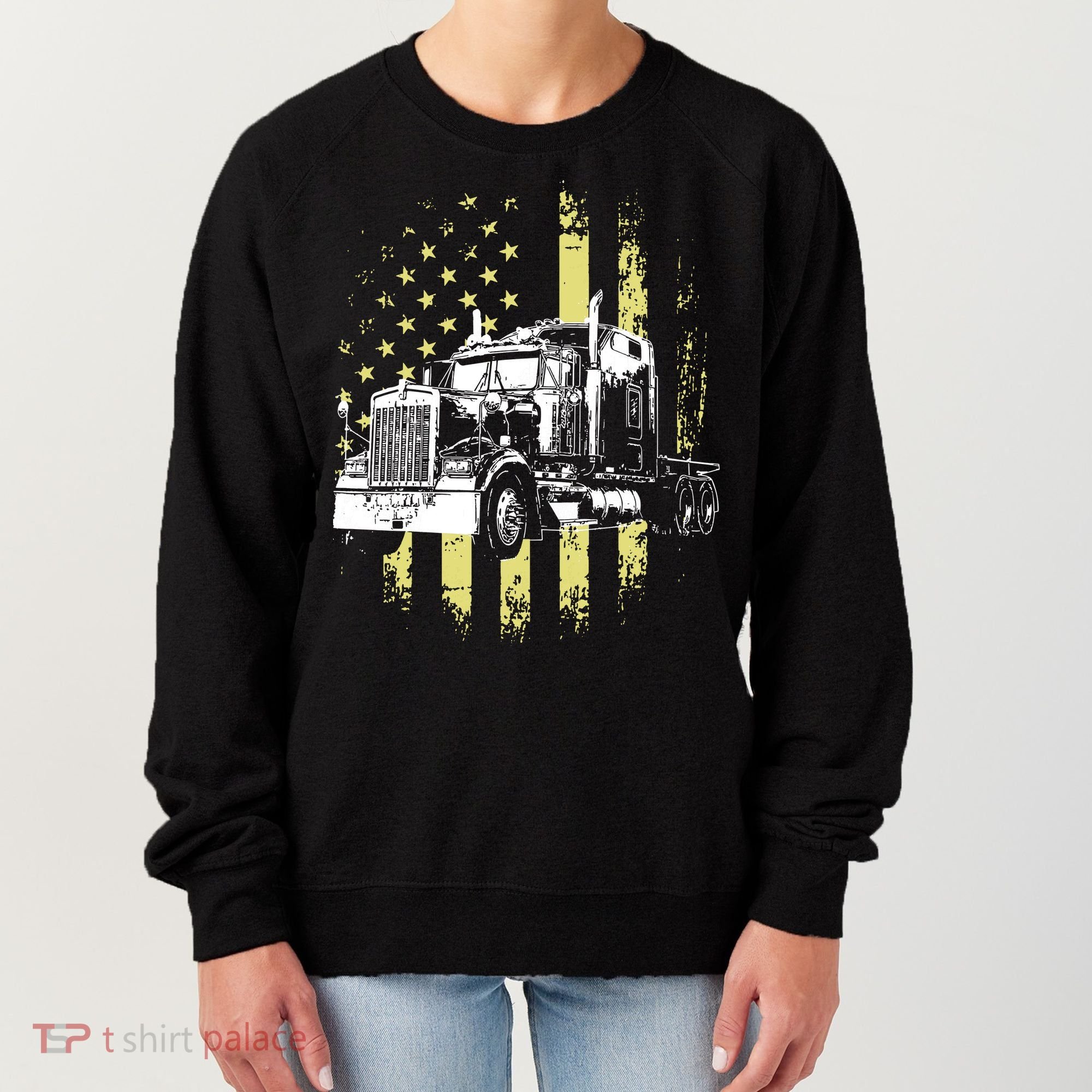 Truck Driver American Flag Trucker Gift Women's Sweatshirt