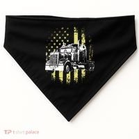 Truck Driver American Flag Trucker Gift USA-Made Doggie Bandana thumb 0