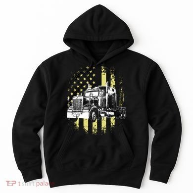 Truck Driver American Flag Trucker Gift Hoodie