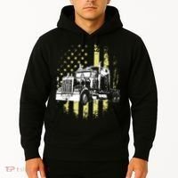 Truck Driver American Flag Trucker Gift Hoodie thumb 2