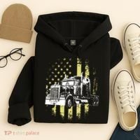 Truck Driver American Flag Trucker Gift Hoodie thumb 4