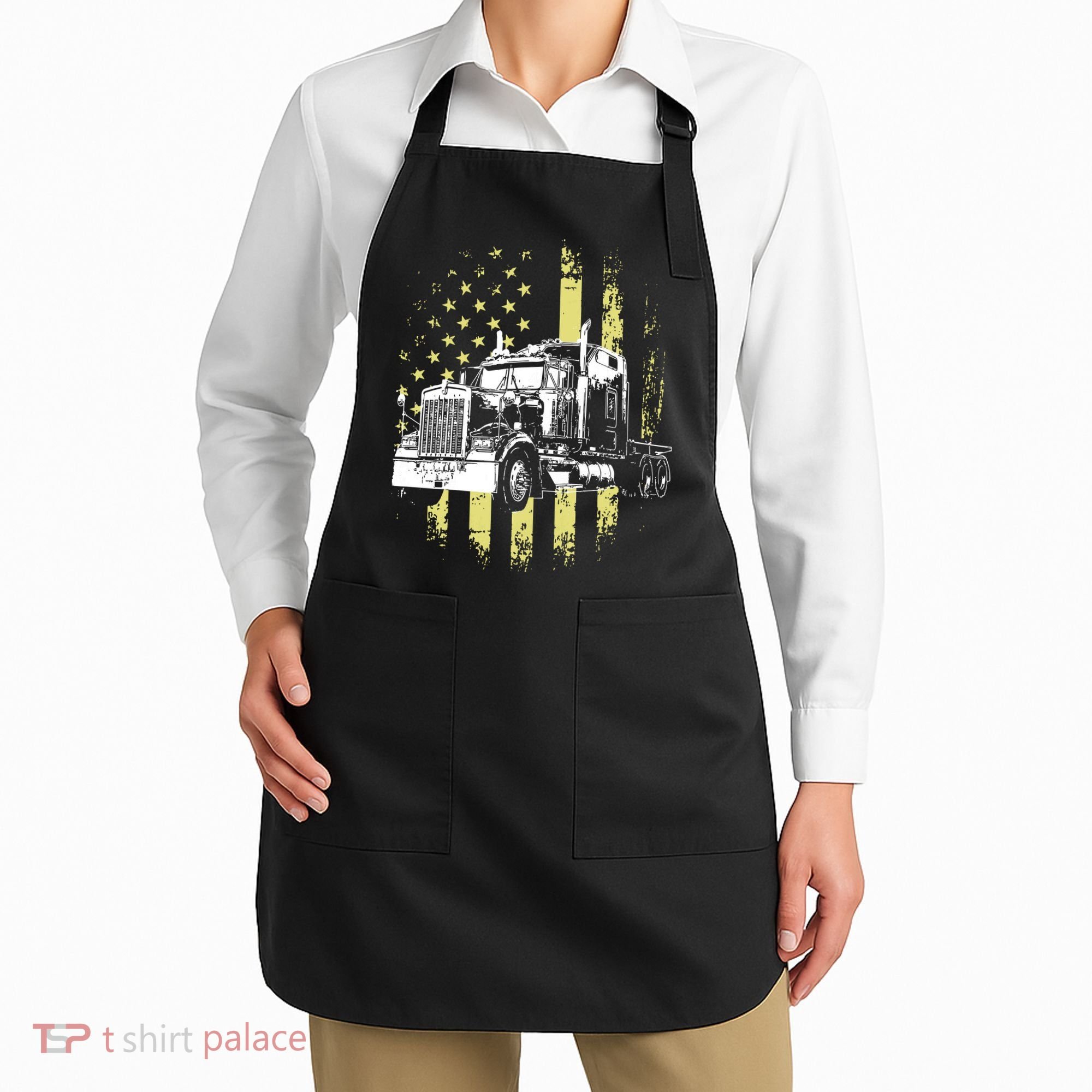 Truck Driver American Flag Trucker Gift Apron