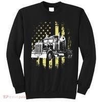 Truck Driver American Flag Trucker Gift Sweatshirt thumb 0