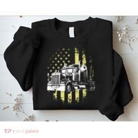Truck Driver American Flag Trucker Gift Sweatshirt thumb 2