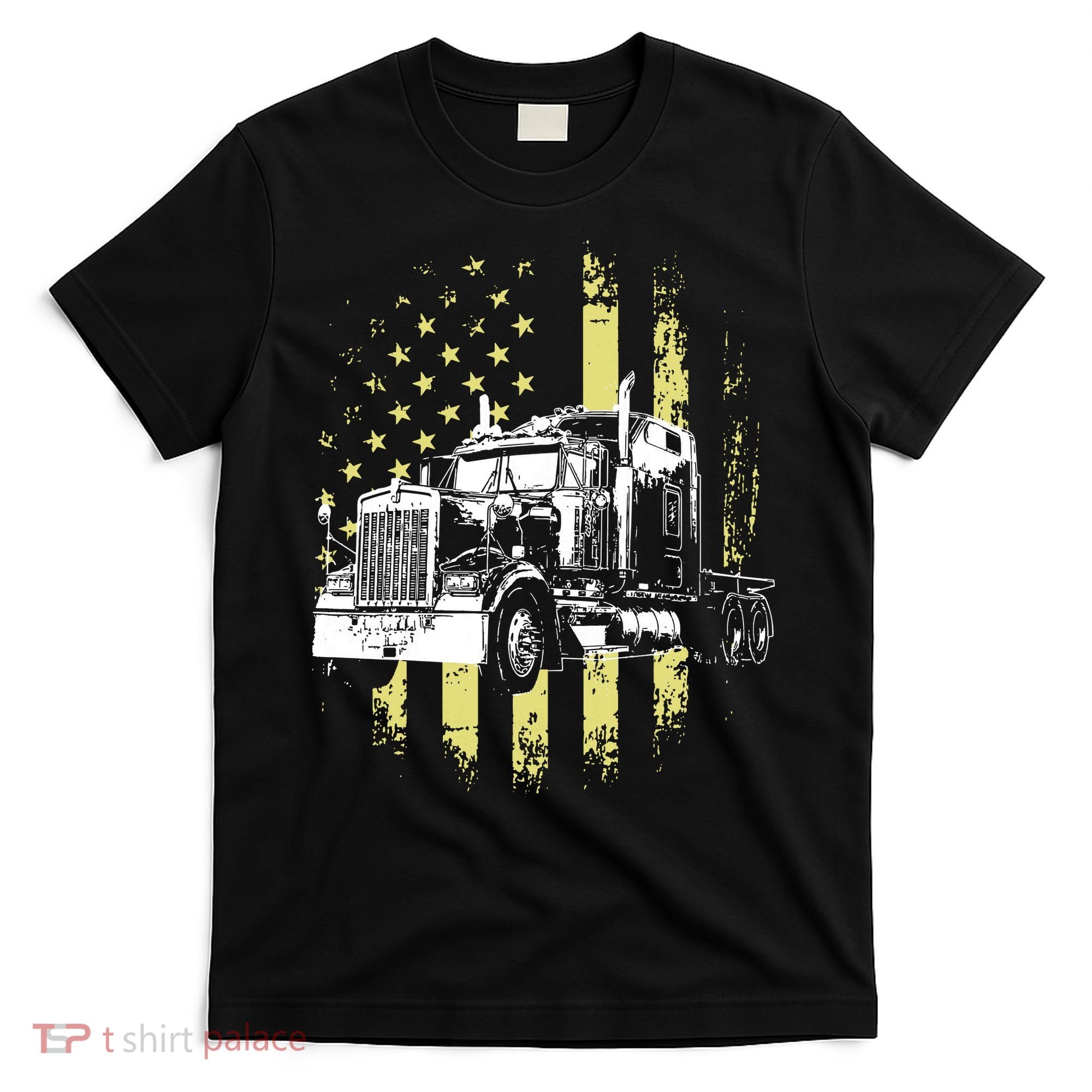 Truck Driver American Flag Trucker Gift T-Shirt