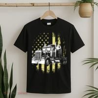 Truck Driver American Flag Trucker Gift T-Shirt thumb 2