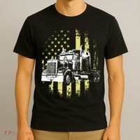 Truck Driver American Flag Trucker Gift T-Shirt thumb 3