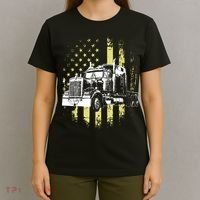 Truck Driver American Flag Trucker Gift T-Shirt thumb 4