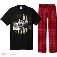 Truck Driver American Flag Trucker Gift Pajama Set thumb 0