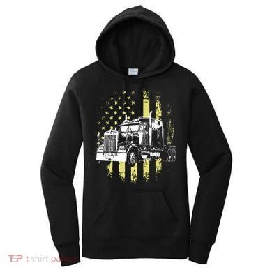 Truck Driver American Flag Trucker Gift Women's Hoodie