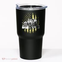 Truck Driver American Flag Trucker Gift Tumbler thumb 0