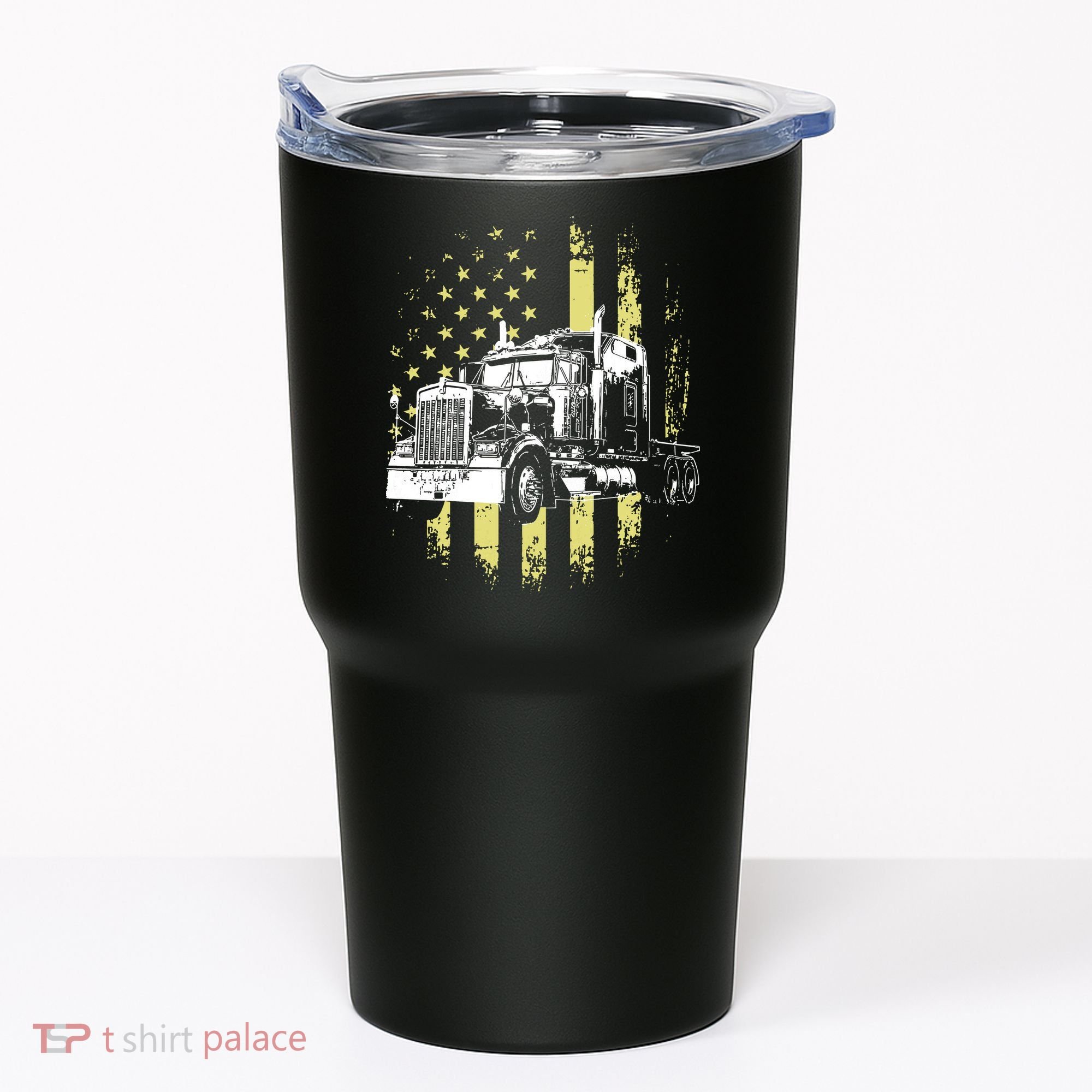 Truck Driver American Flag Trucker Gift Tumbler