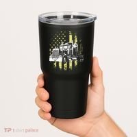 Truck Driver American Flag Trucker Gift Tumbler thumb 2