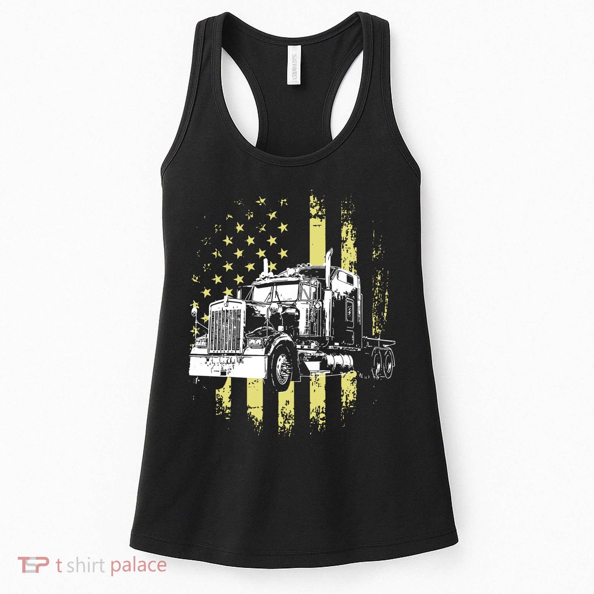 Truck Driver American Flag Trucker Gift Women's Tank Top