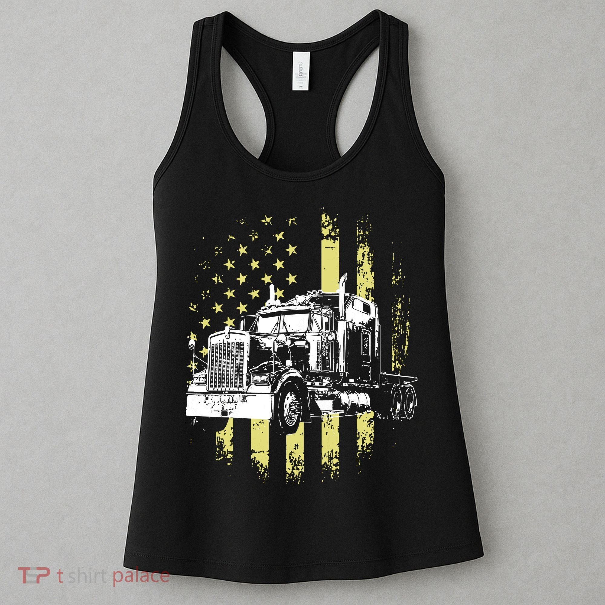 Truck Driver American Flag Trucker Gift Women's Tank Top