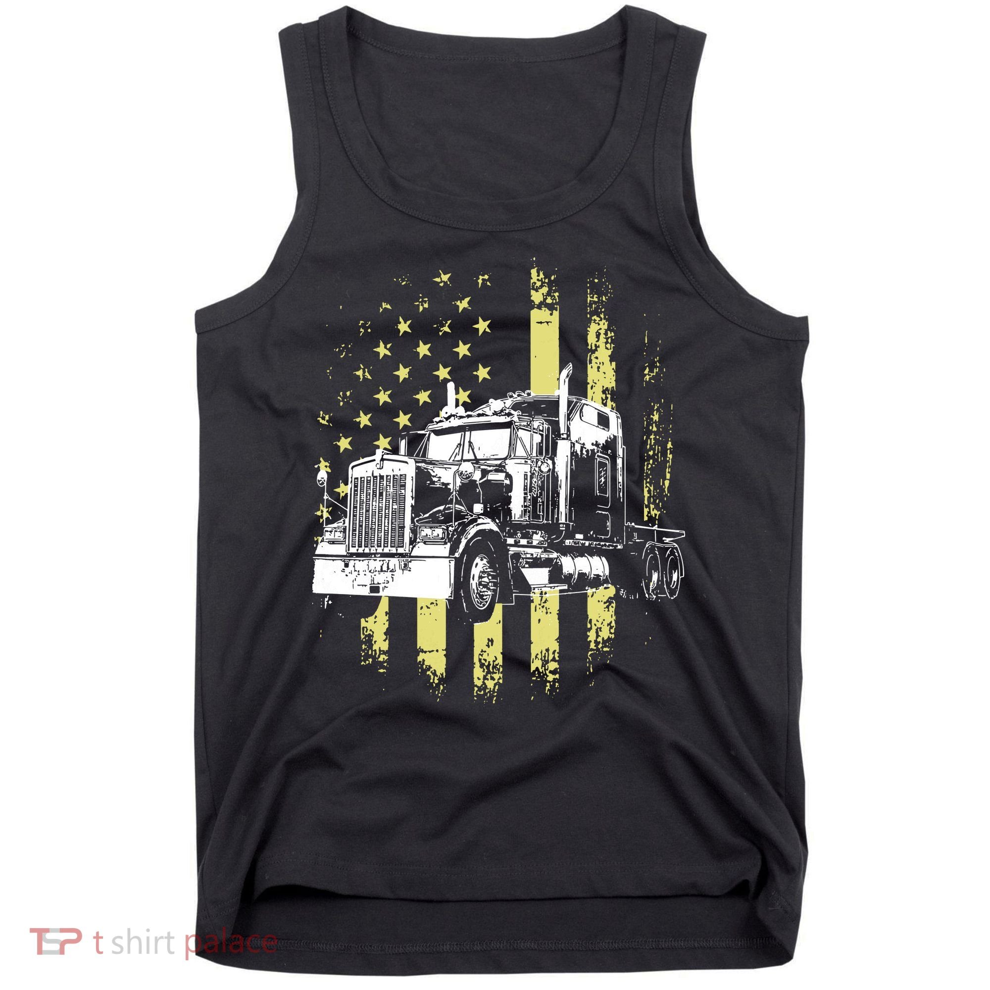 Truck Driver American Flag Trucker Gift Tank Top