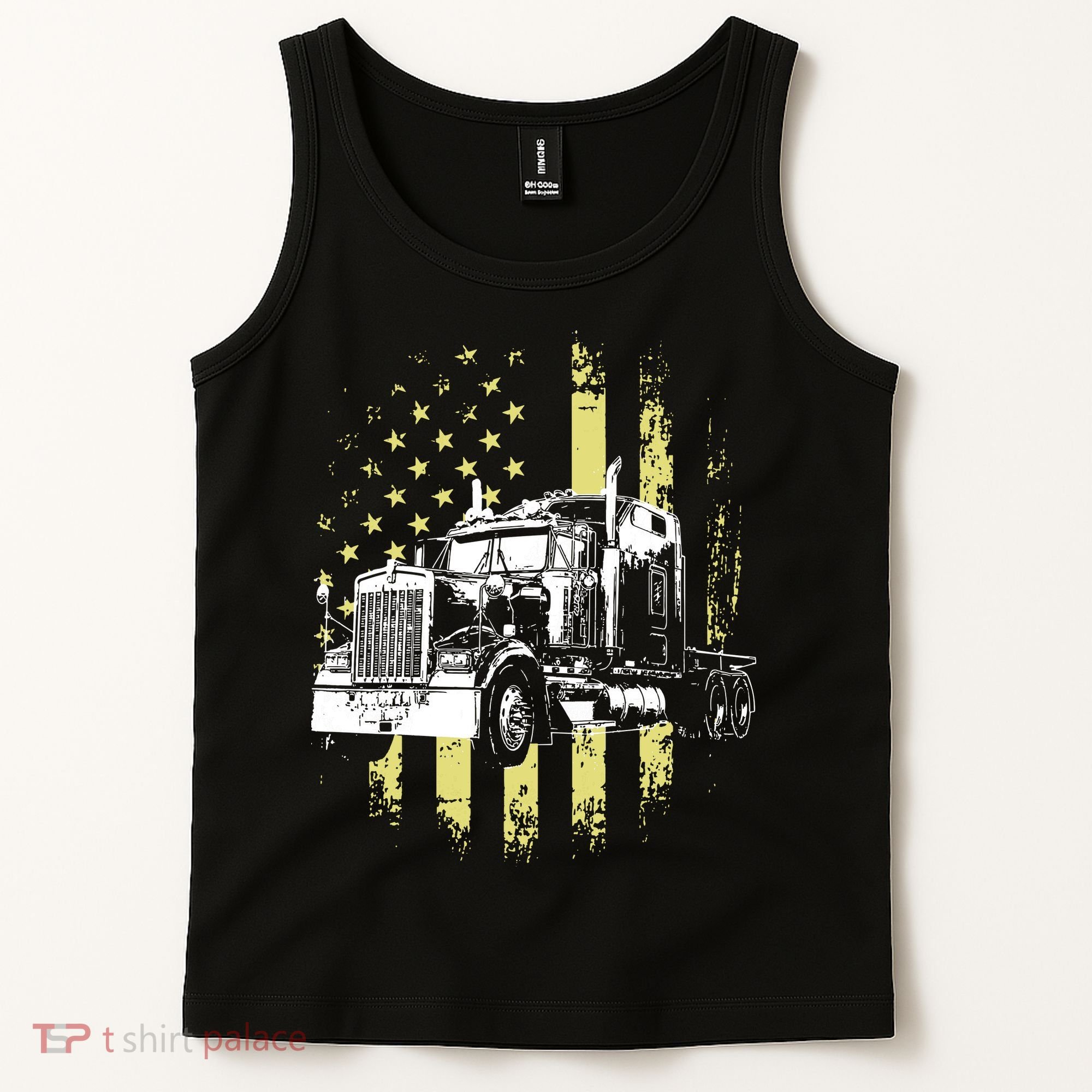 Truck Driver American Flag Trucker Gift Tank Top