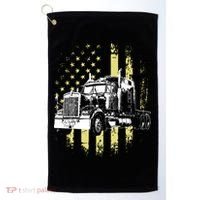 Truck Driver American Flag Trucker Gift Golf Towel thumb 0