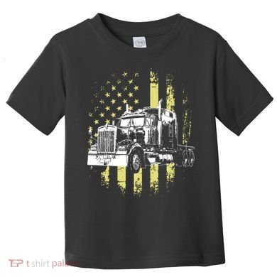 Truck Driver American Flag Trucker Gift Toddler T-Shirt
