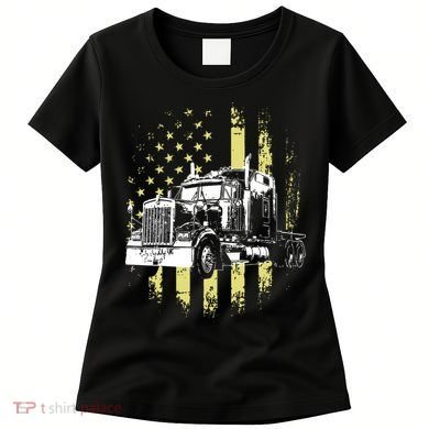 Truck Driver American Flag Trucker Gift Women's T-Shirt