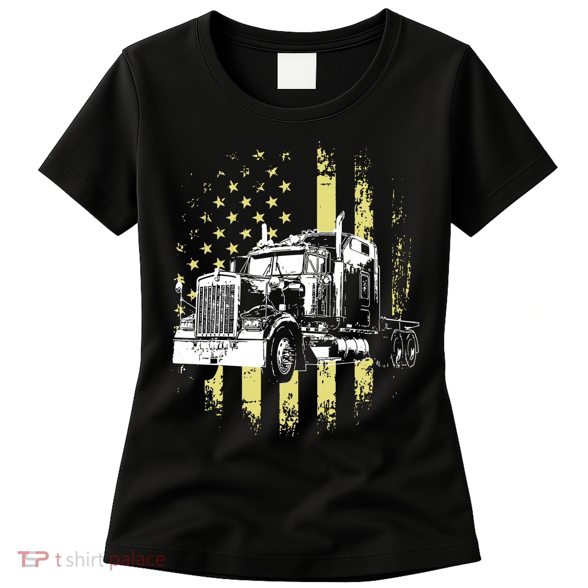 Truck Driver American Flag Trucker Gift Women's T-Shirt