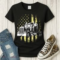Truck Driver American Flag Trucker Gift Women's T-Shirt thumb 3