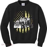 Truck Driver American Flag Trucker Gift Kids Sweatshirt thumb 0