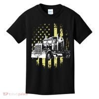 Truck Driver American Flag Trucker Gift Kids T-Shirt thumb 0