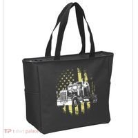Truck Driver American Flag Trucker Gift Tote Bag thumb 2
