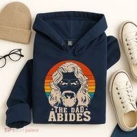 The Dad Abides Funny Fathers Day Retro Hoodie thumb 4