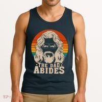 The Dad Abides Funny Fathers Day Retro Tank Top thumb 3