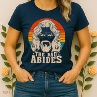 The Dad Abides Funny Fathers Day Retro Women's T-Shirt thumb 2