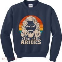 The Dad Abides Funny Fathers Day Retro Kids Sweatshirt thumb 0
