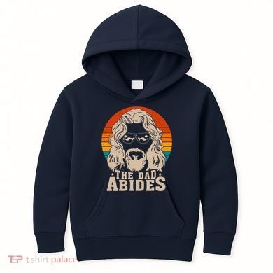 The Dad Abides Funny Fathers Day Retro Kids Hoodie
