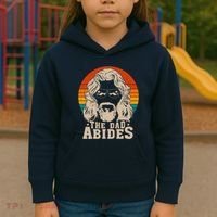 The Dad Abides Funny Fathers Day Retro Kids Hoodie thumb 3
