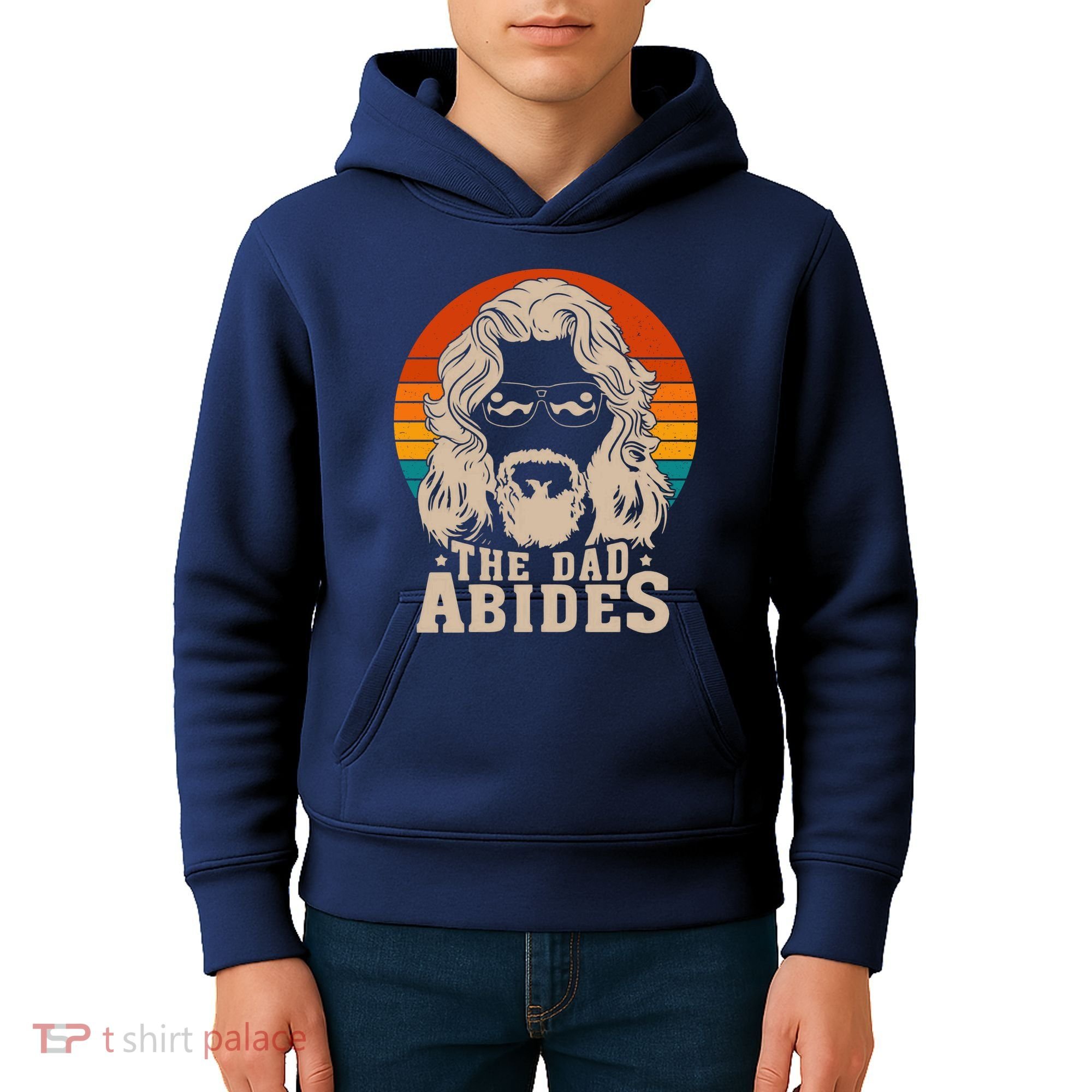 The Dad Abides Funny Fathers Day Retro Kids Hoodie
