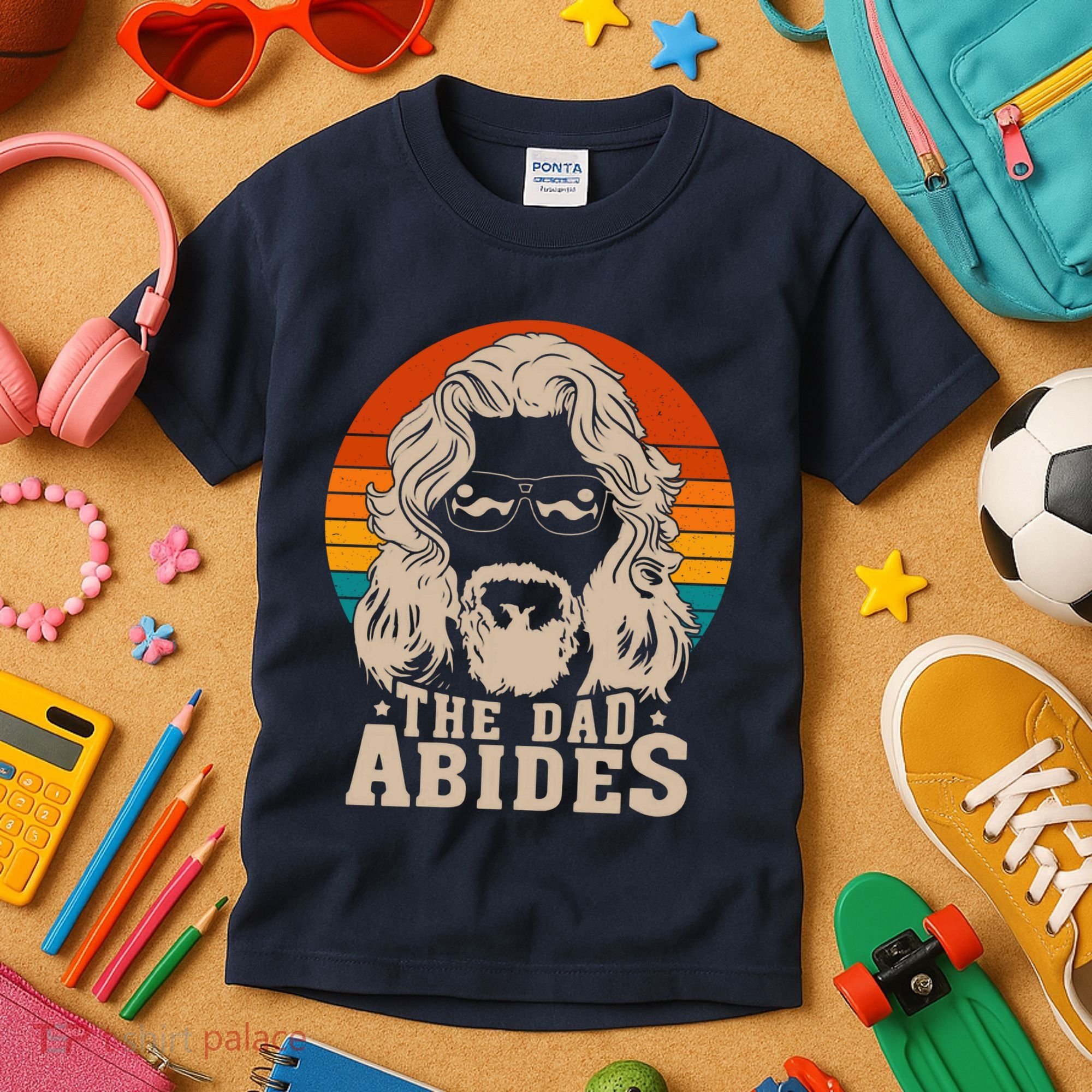 The Dad Abides Funny Fathers Day Retro Kids T-Shirt