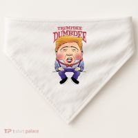 Trumpdee Dumbdee Anti Trump Funny USA-Made Doggie Bandana thumb 0