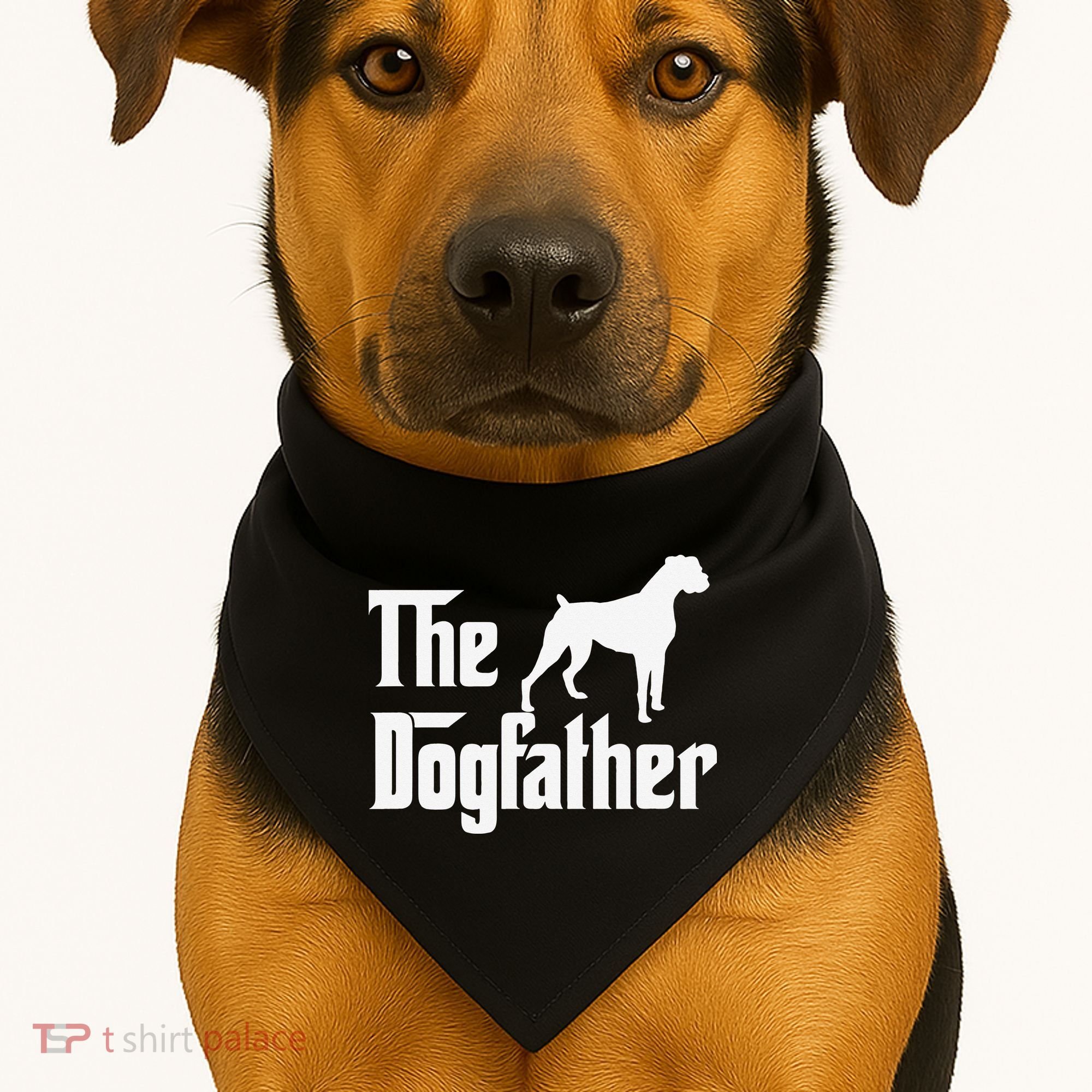 The Dogfather Boxer Dog Lover Dad USA-Made Doggie Bandana