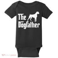 The Dogfather Boxer Dog Lover Dad Baby Bodysuit thumb 0