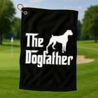 The Dogfather Boxer Dog Lover Dad Golf Towel thumb 1