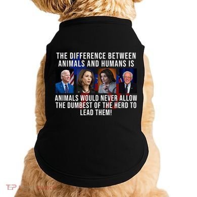 The Difference Between Animals And Humans Funny Democrat Doggie Tank