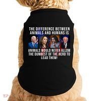 The Difference Between Animals And Humans Funny Democrat Doggie Tank thumb 0