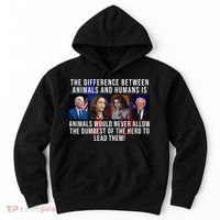 The Difference Between Animals And Humans Funny Democrat Hoodie thumb 0