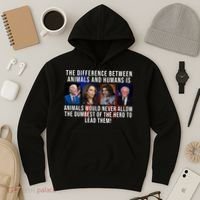 The Difference Between Animals And Humans Funny Democrat Hoodie thumb 3