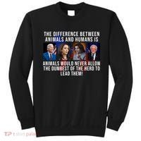 The Difference Between Animals And Humans Funny Democrat Sweatshirt thumb 0