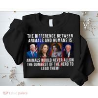 The Difference Between Animals And Humans Funny Democrat Sweatshirt thumb 2