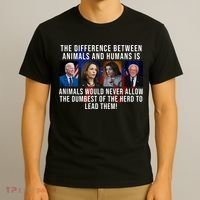 The Difference Between Animals And Humans Funny Democrat T-Shirt thumb 3