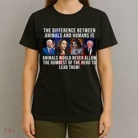 The Difference Between Animals And Humans Funny Democrat T-Shirt thumb 4